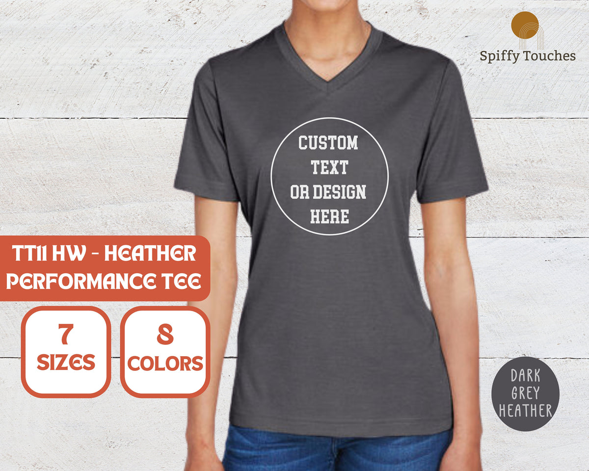 Team 365 Ladies Heather Contender Tee Custom TT11HW Heather Performance shirt Moisture Wicking Tee Custom Ladies Performance Team Shirts Graphic Tee – Easygoing Wear · Great Gift For Fans