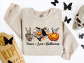 Peace Love Halloween Sweatshirt Gift for Halloween Happy Halloween Sweatshirt Peace Love Halloween Tee Pumpkin Halloween Gift Sweatshirt – Cozy Vibes · Trending Graphic Apparel