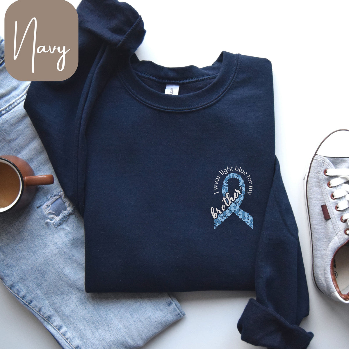 Personalized Prostate Cancer Sweatshirt with Name Prostate Cancer Awareness I Wear Light Blue Cancer Shirt Sweatshirt Long Sleeve Tee Sweatshirt – Feel-Good Design · Trending Graphic Apparel