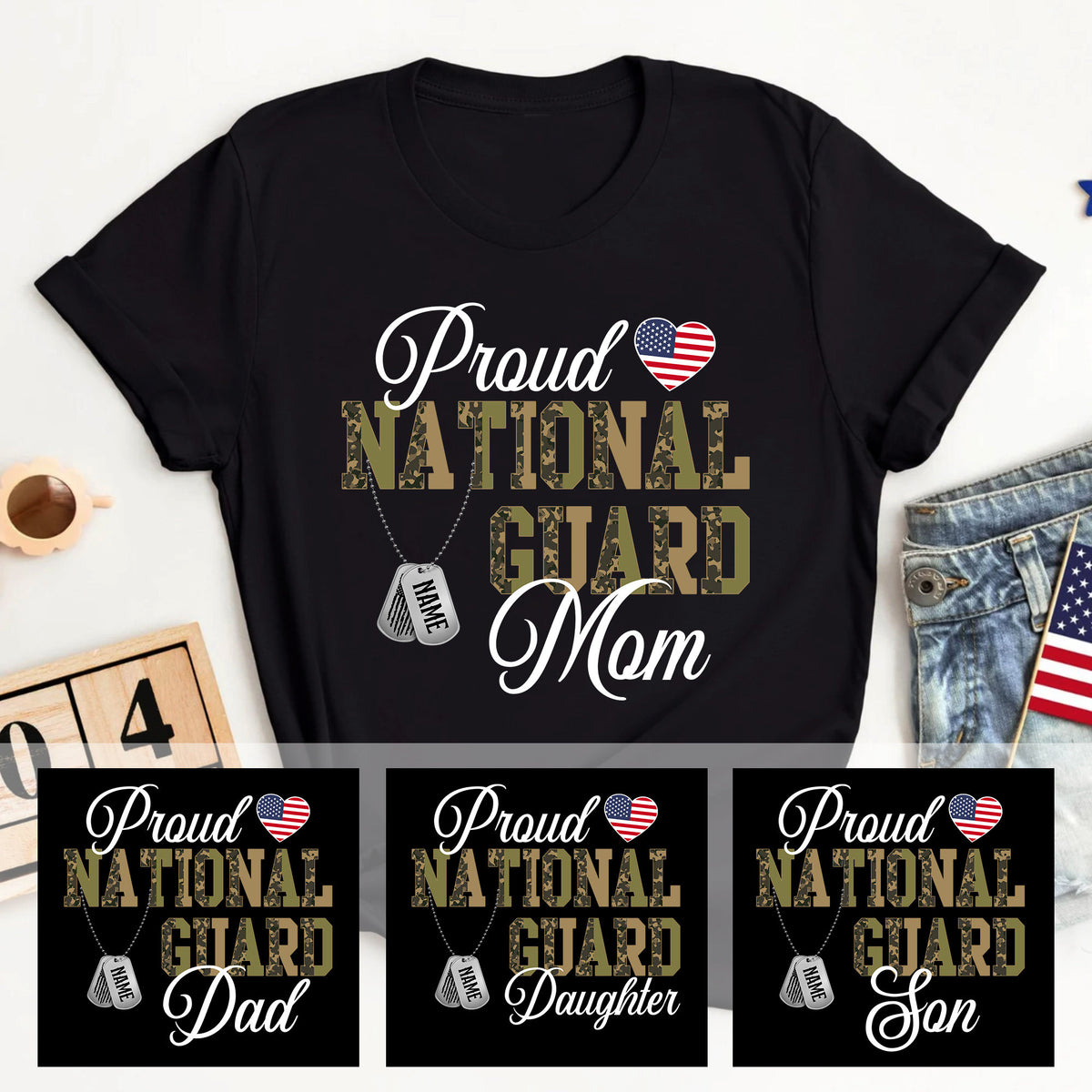 Any Member Proud National Guard Mom Dad National Guard Family National Guard Graduation Tshirt National Guard Matching Family Shirts Graphic Tee – Soft Feel · Great Gift For Fans