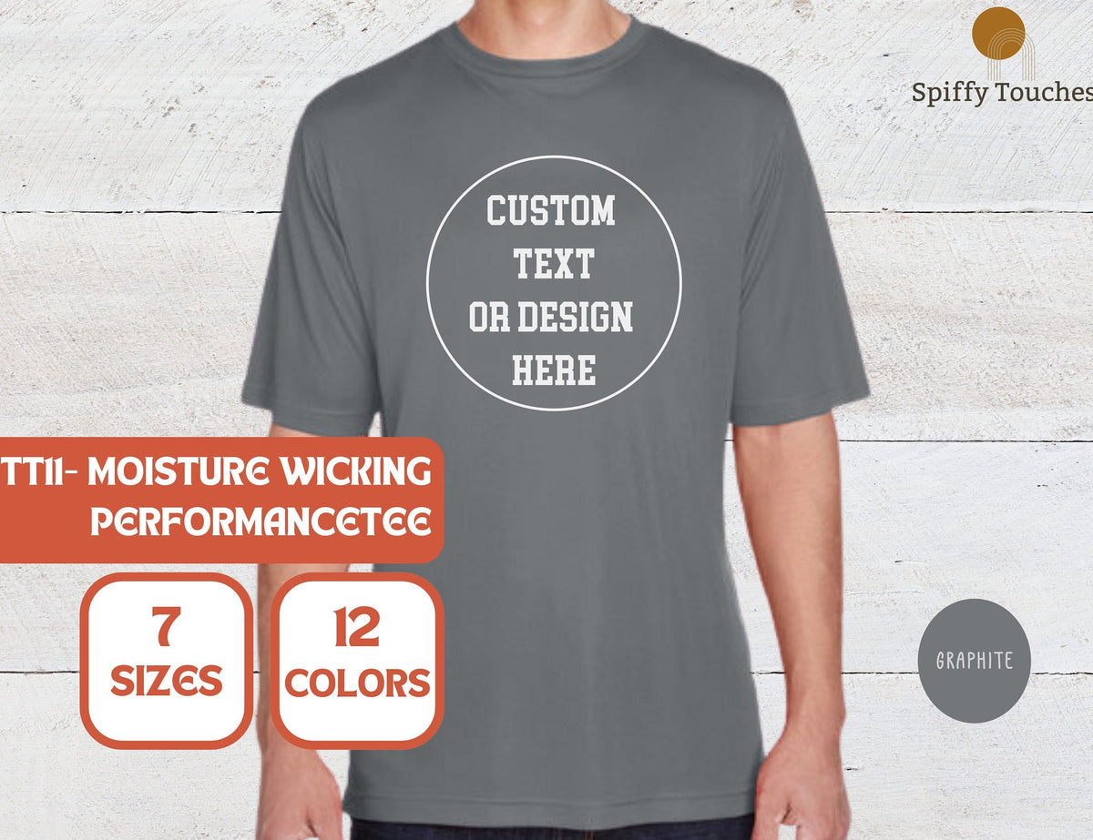 Custom Performance Shirt Add Your Own Text Custom Personalized Wicking T Shirt Attain Wicking Shirt 790 Moisture Wicking Tee Graphic Tee – Feel-Good Design · Great Gift For Fans