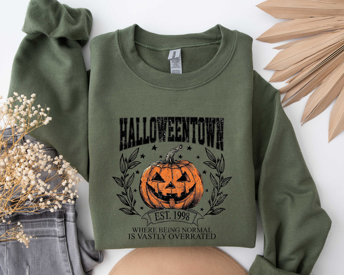 Halloweentown University Sweatshirt Halloween Town Est 1998 Sweatshirt Fall Sweatshirt Pumpkin Shirt Womens Halloween Sweatshirt Sweatshirt – Soft Feel · Trending Graphic Apparel