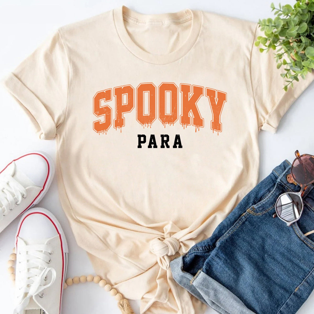 Spooky Para Shirt Paraprofessional Halloween Shirt Fall Para Shirt Retro Para Teachers Shirt Halloween Para Tee Para Gift Para Squad Graphic Tee – Cozy Vibes · High-Quality Print