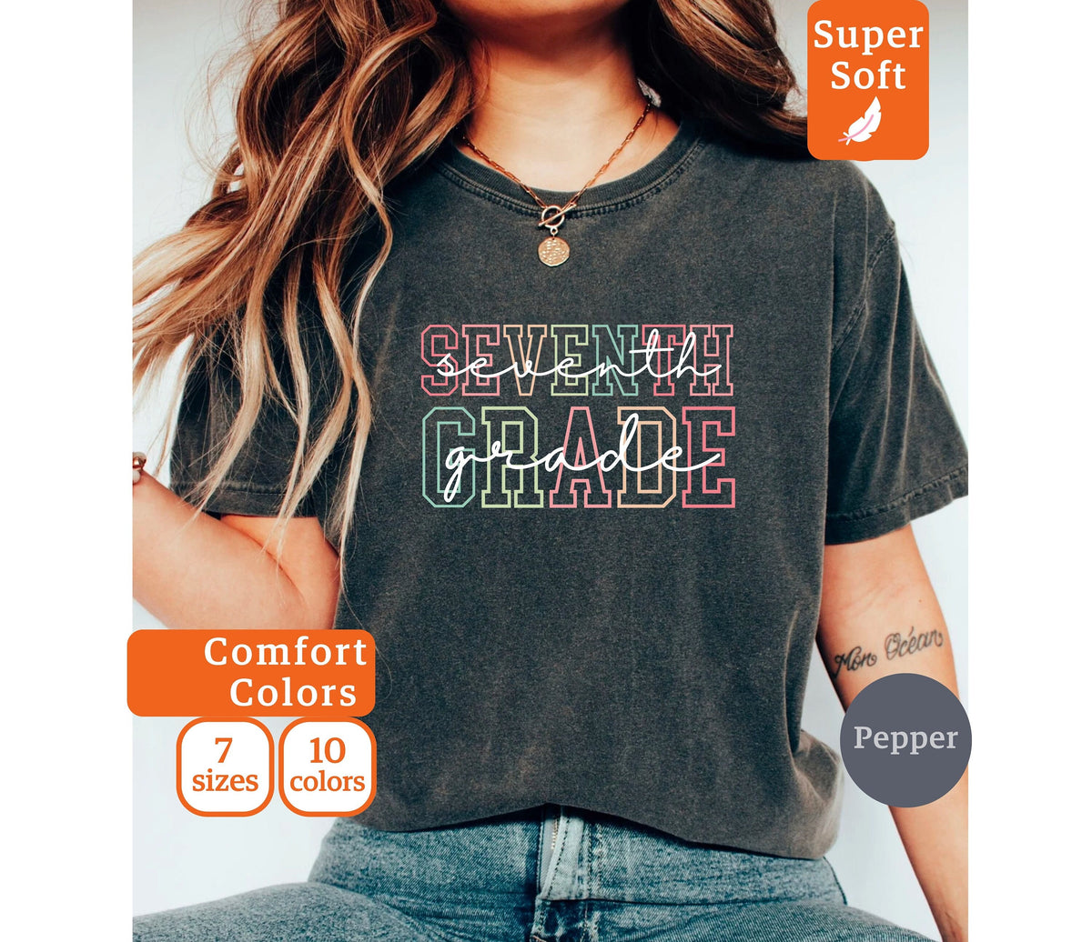 Seventh Grade Teacher Shirt 7th Grade Teacher Shirt 7th Grade T Shirt Seventh Grade Middle School Teacher Teaching Tee Graphic Tee – Cozy Vibes · Trending Graphic Apparel
