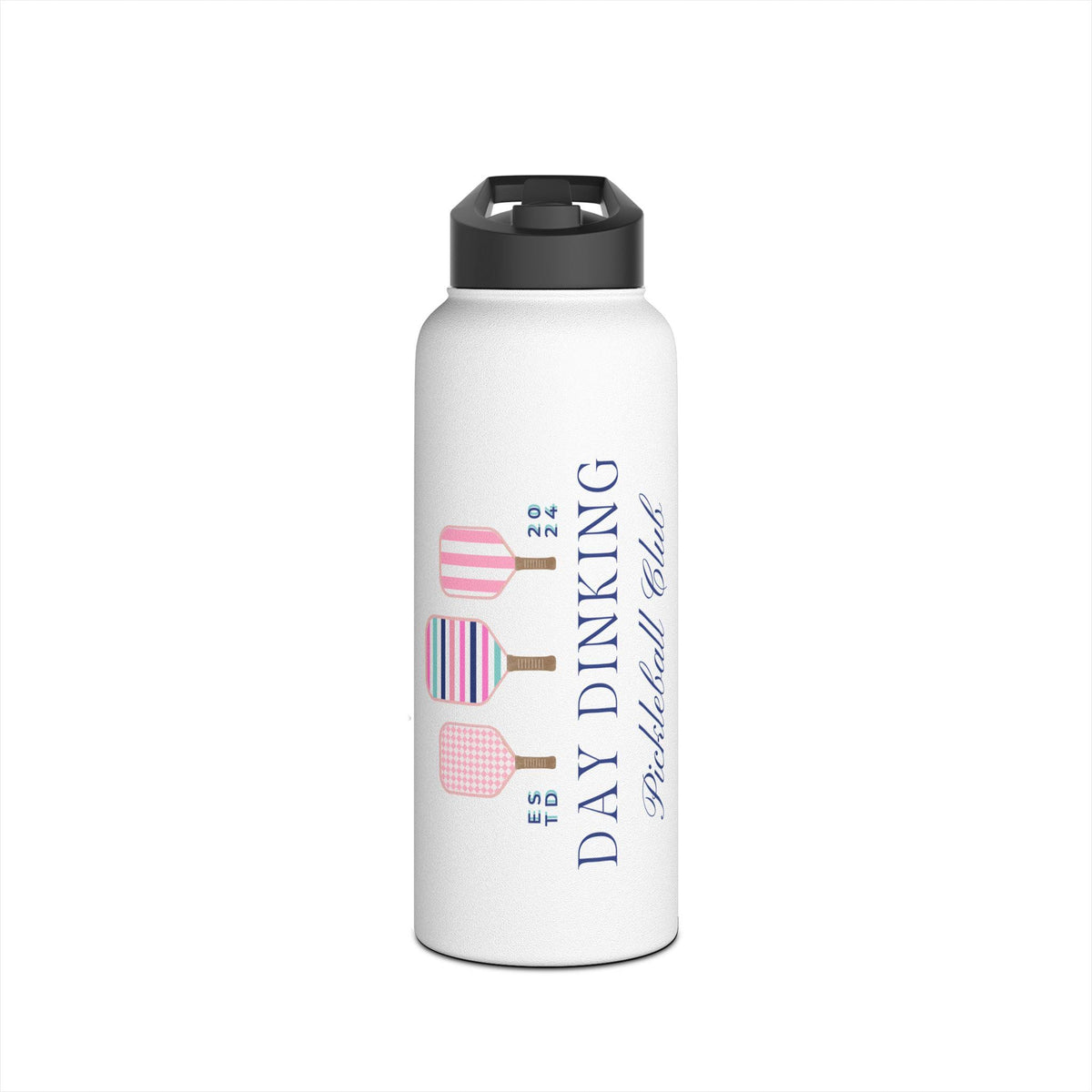 Day Dinking Pickleball Club Water Bottle 32oz Stainless Steel Drink Bottle With Flip Straw Lid Gifts For Pickleball Lovers Graphic Tee – Cozy Vibes · Must-Have Style