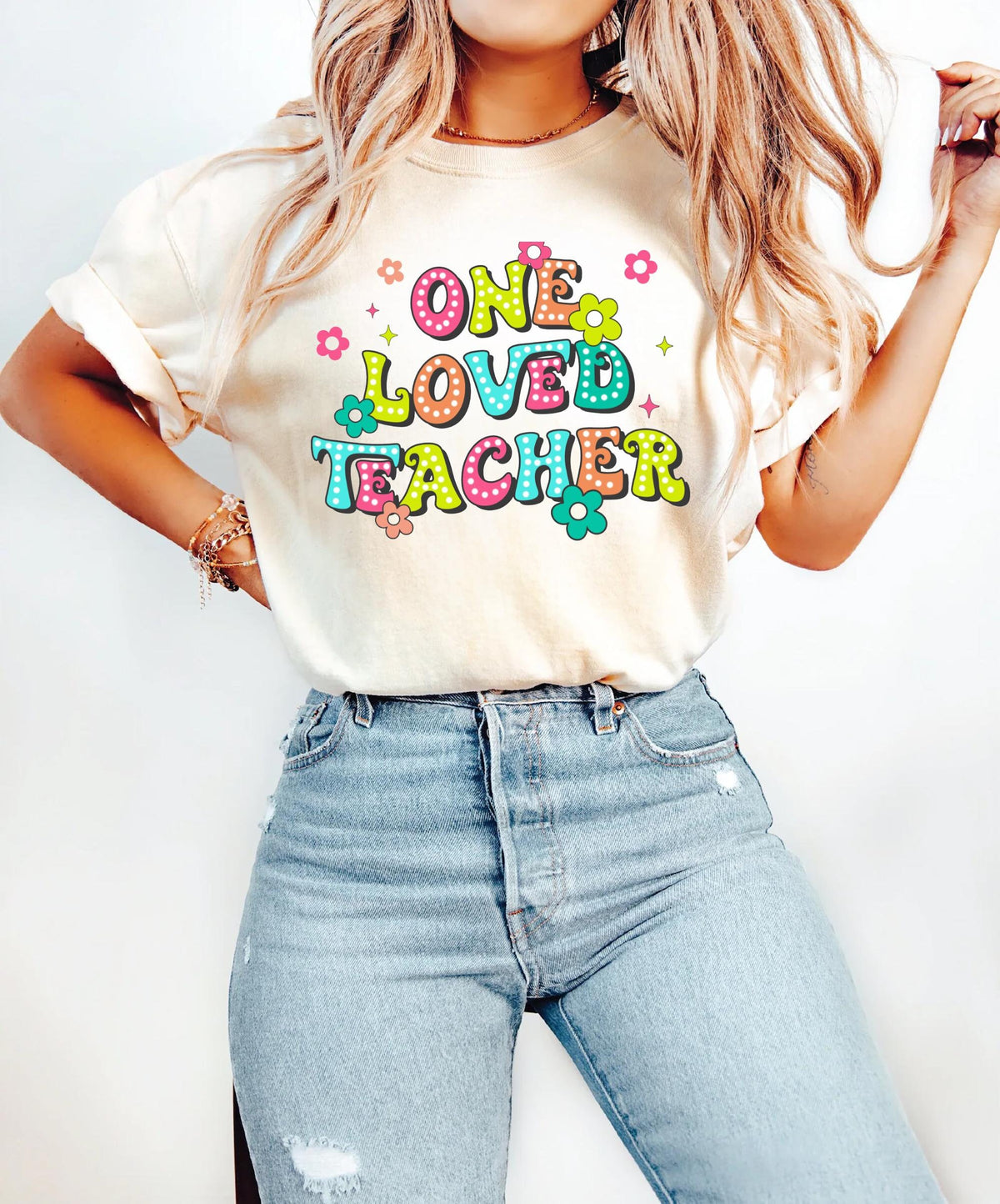 One Loved Teacher Shirt First Day Teacher Gift idea Teacher Gildan Sweatshirt Teacher Appreciation Gift Sweatshirt – Premium Graphic · Trending Graphic Apparel