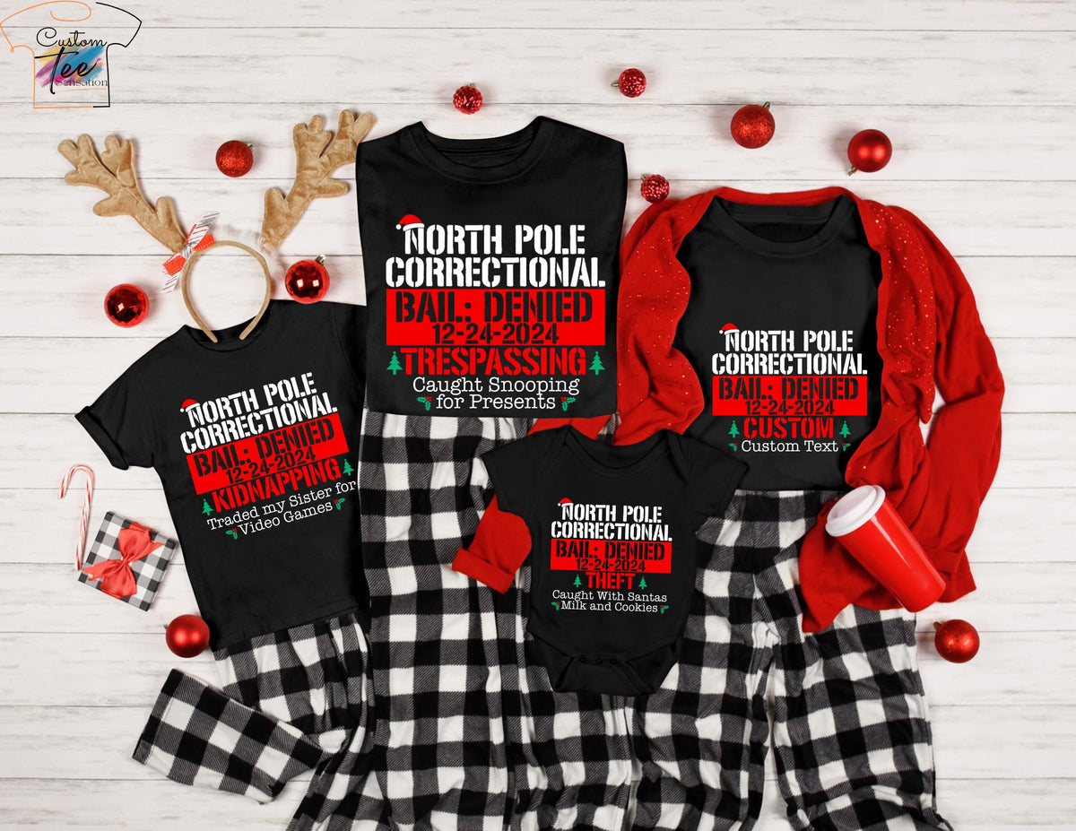 North Pole Christmas Matching Family TshirtCustom North Pole Correctional Christmas ShirtFunny Group Christmas ShirtCustom North Pole Tee Graphic Tee – Soft Feel · Top Pick For Any Outfit