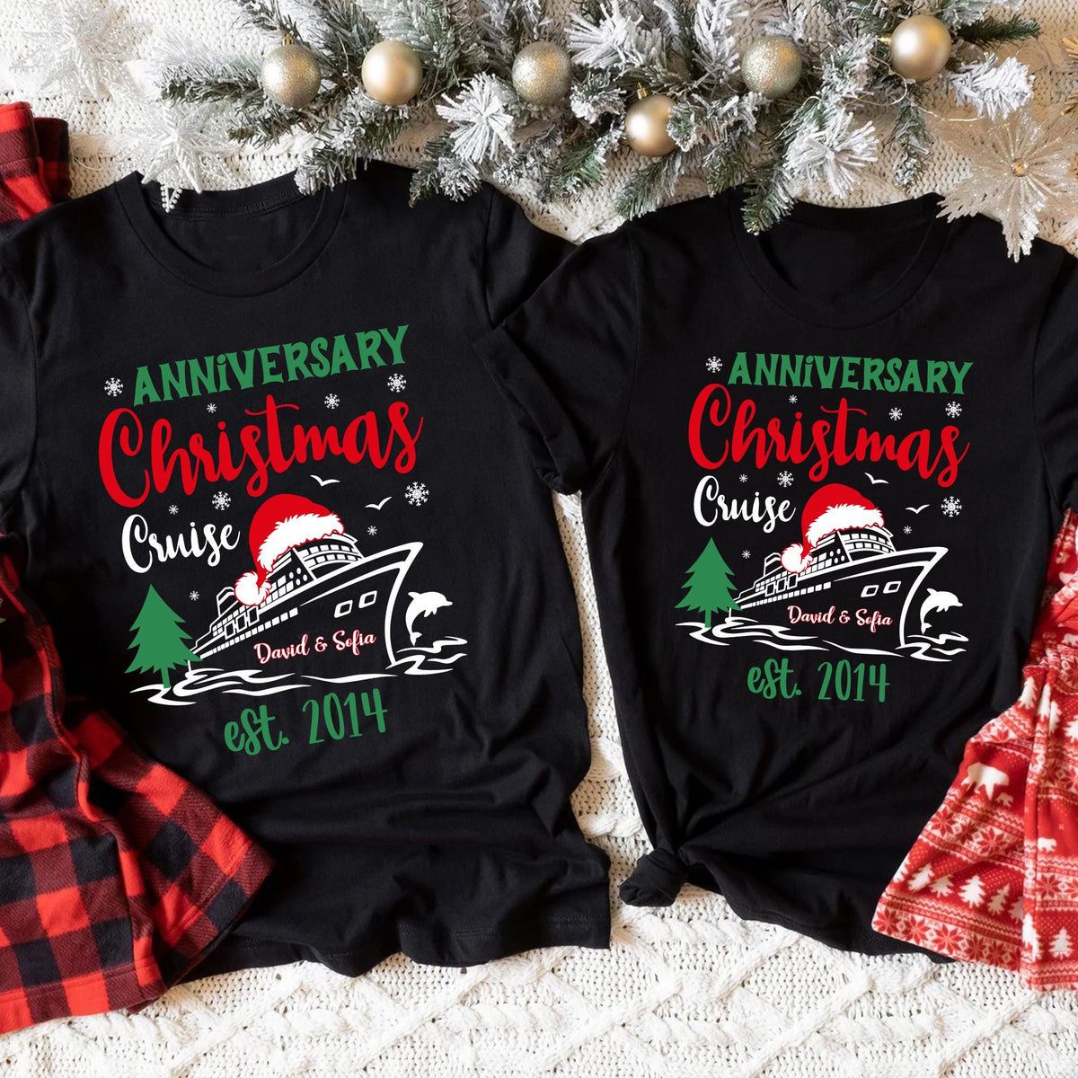 Anniversary Christmas Cruise Shirt For Couple Christmas Cruise Couple Shirts Custom Xmas Couple Cruise Shirt Couple Matching Cruise Shirt Graphic Tee – Easygoing Wear · Trending Graphic Apparel