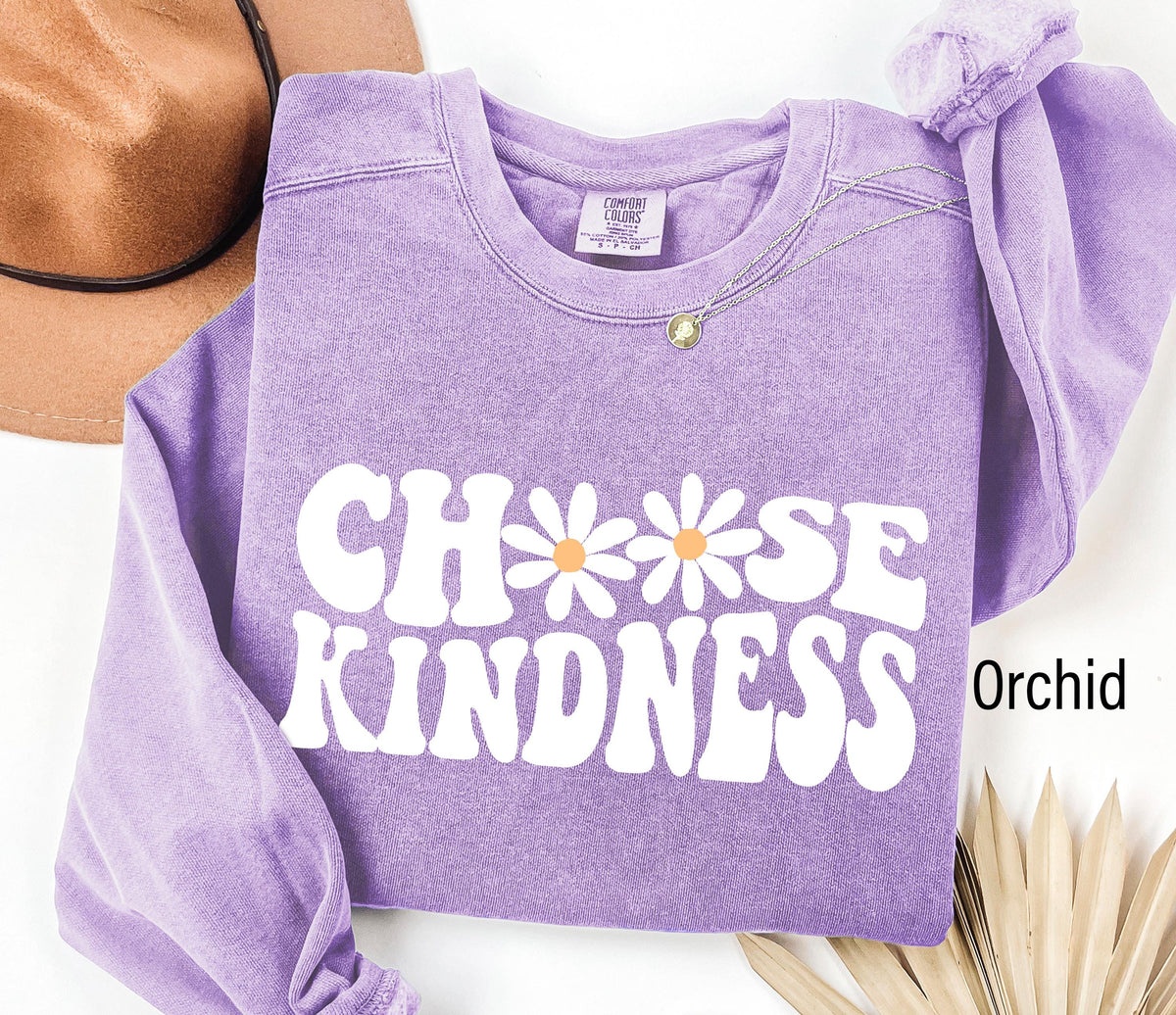 Choose Kindness Sweatshirt Gift For Teacher Daisy Sweatshirt Back To School Teacher Shirt Be Kind Shirt Teacher Shirts Sweatshirt – Feel-Good Design · Trending Graphic Apparel