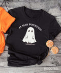 It Has Pockets Tshirt Halloween Funny Ghost Shirt Gift Idea For Her Him T shirt Tee Tees T Present For Spooky Fall Season Lover Treat Graphic Tee – Easygoing Wear · Great Gift For Fans