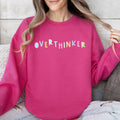 Overthinker Sweatshirt Positivity Funny Sarcastic Mom Gift Mental Health Colorful Pastel Crewneck Crew Neck Sweatshirt Sweatshirt – Cozy Vibes · High-Quality Print