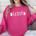 Blessed Sweatshirt Positivity Funny Sarcastic Mom Gift Mental Health Colorful Pastel Crewneck Crew Neck Sweatshirt Sweatshirt – Easygoing Wear · Top Pick For Any Outfit