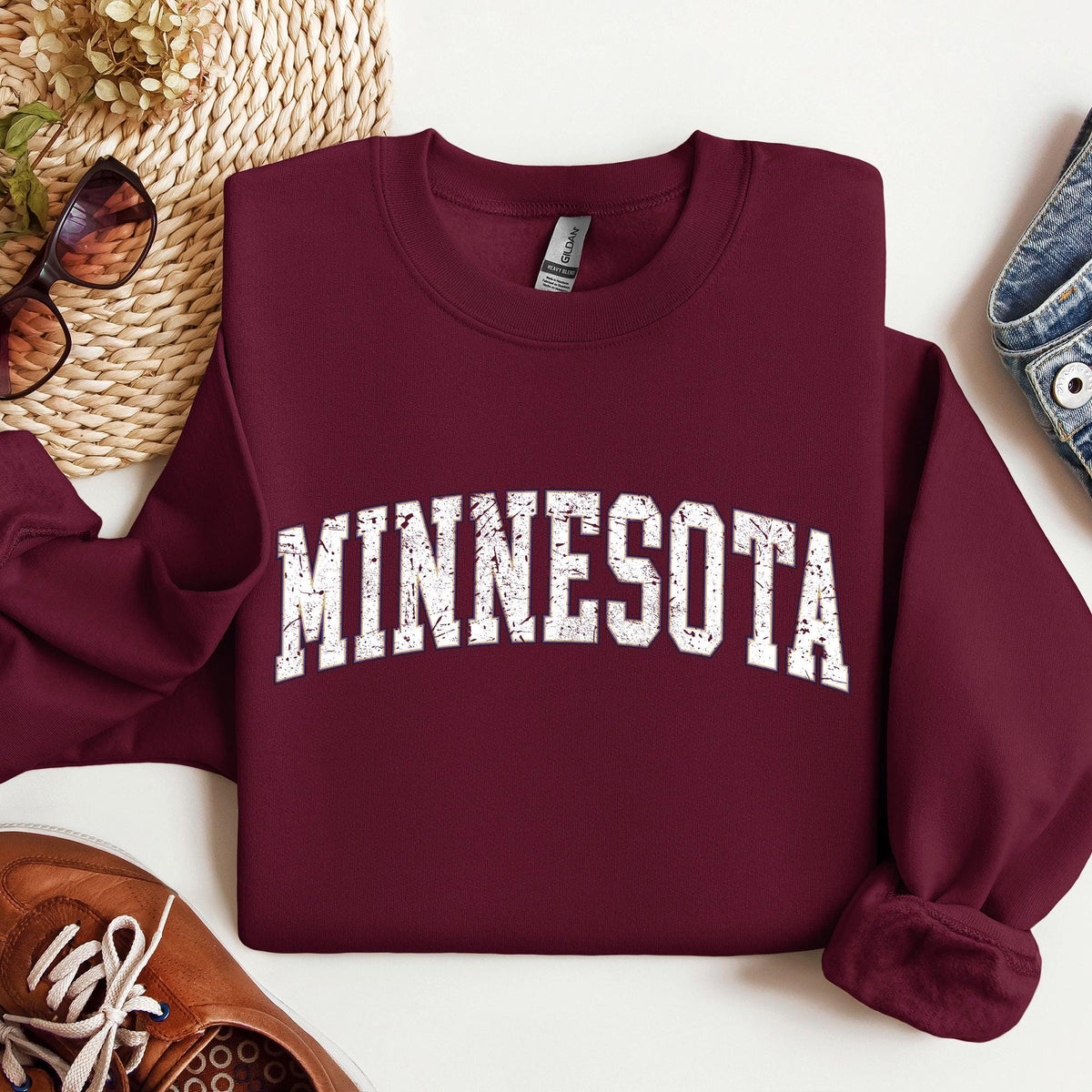 Minnesota Football Sports Game Day Big Game Touchdown Tailgate Party University College State Sweatshirt Crew Neck Team Sweatshirt – Premium Graphic · High-Quality Print