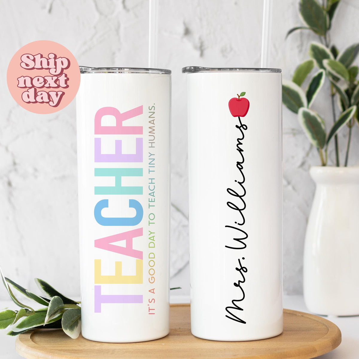 Custom Teacher Tumbler Personalized Teacher Gift Its a Good Day to Teach Tiny Humans Christmas Teacher Appreciation Gift Graphic Tee – Cozy Vibes · Top Pick For Any Outfit