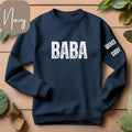 Baba Sweatshirt Baba T Shirt Personalized Baba Shirt with Grandkids Names Sleeve Writing Grandchildren Shirt for Baba Custom Baba Shirt Sweatshirt – Soft Feel · Top Pick For Any Outfit