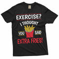 Funny sarcastic motivational exercise T shirt extra fries procrastination funny Birthday shirt Graphic Tee – Warm & Stylish · Great Gift For Fans