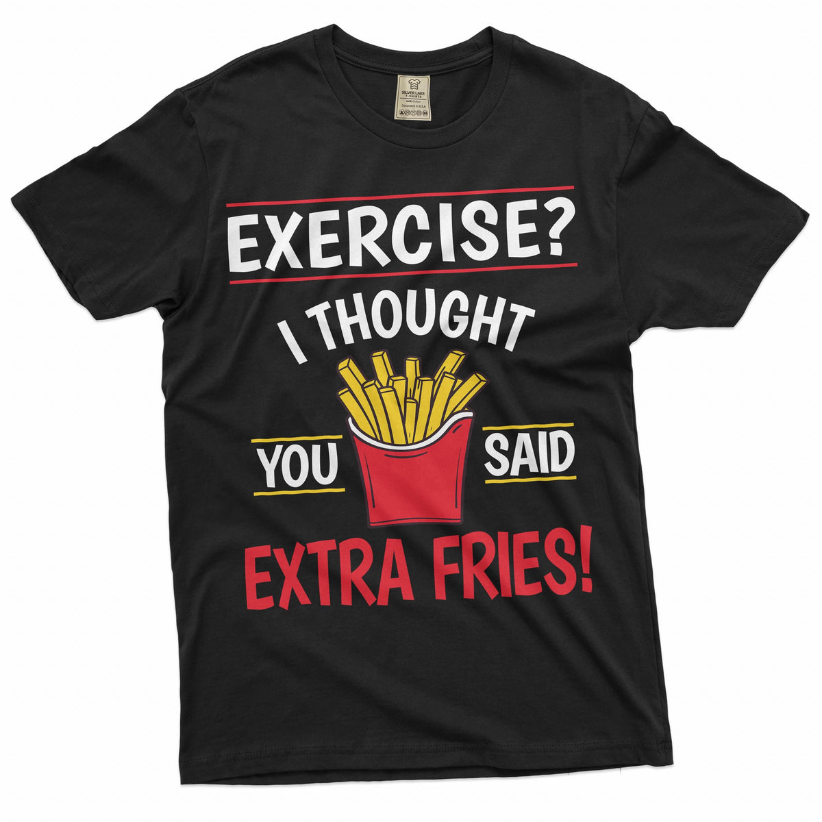 Funny sarcastic motivational exercise T shirt extra fries procrastination funny Birthday shirt Graphic Tee – Warm & Stylish · Great Gift For Fans