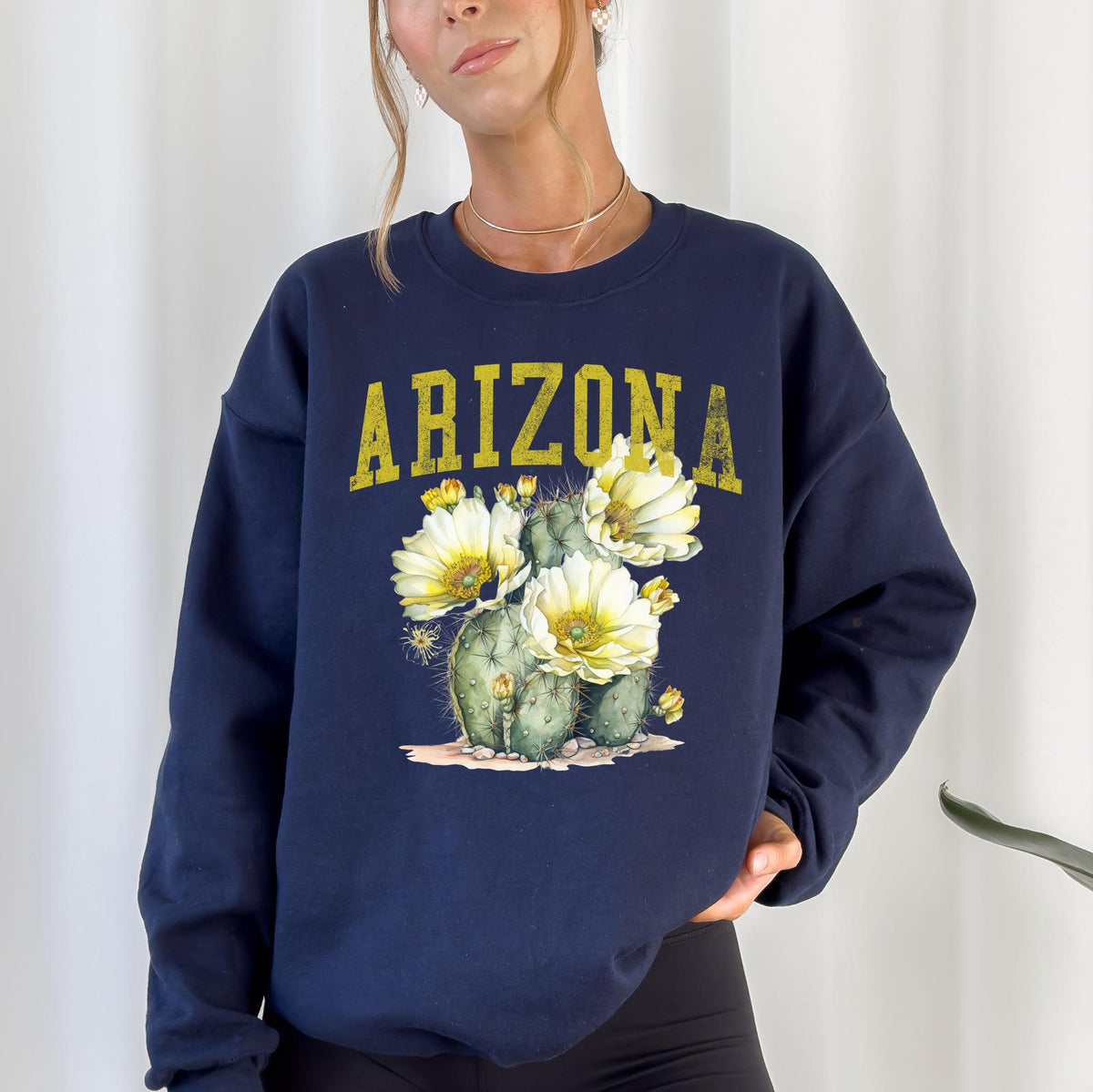 Arizona State Flower Sweatshirt Floral Crew Neck Gift for Her Travel State Pride Sweater Pull Over Sweatshirt – Bold Style · Great Gift For Fans