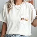 Mama Autumn Colors Retro Pocket Tee Comfort Colors Tshirt Pocket Print Gift Graphic Tee – Feel-Good Design · Great Gift For Fans