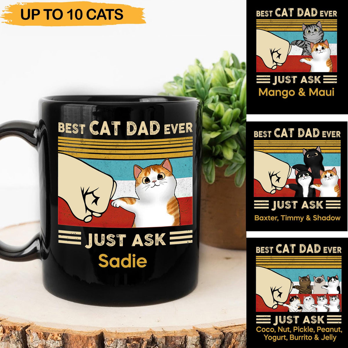 Personalized Best Cat Dad Ever Mug Custom Cat Breed Mug Cat Name Mug Gift For Cat Dad Funny Cat Lover Coffee Mug Father39s Day Gift 81K Graphic Tee – Warm & Stylish · Perfect For Daily Wear