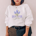 Houston Texas Coquette Sweatshirt Vintage Houston Sweater Coquette Ribbon Shirt Bluebonnet Texas Sweatshirt Houston Moving Gift Sweatshirt – Aesthetic Look · High-Quality Print