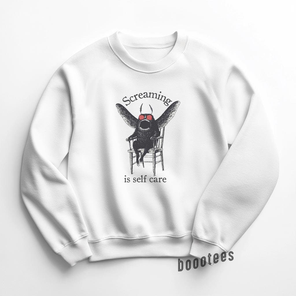 Mothman Screaming Sweatshirt Funny Gift Idea Cryptid Lover Sweat Shirt Moth Man Cryptozoology Nature Winter Comfy Sleep Shirt Cute Tee Sweatshirt – Easygoing Wear · Must-Have Style