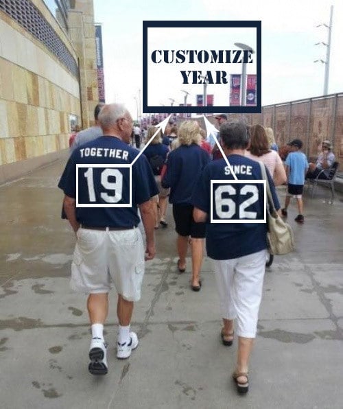 50 years Anniversary T shirts Couple Tees Together SINCE Anniversary gift for couple CUSTOMIZABLE Year Graphic Tee – Easygoing Wear · High-Quality Print