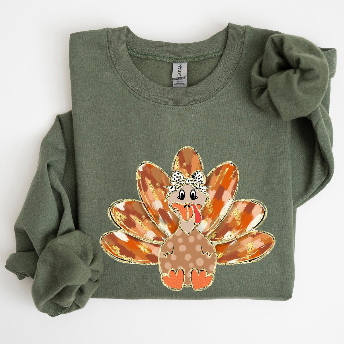 Thanksgiving Turkey Orange Cute Painted Autumn Fall Sweatshirt Crewneck Sweater Gift Sweatshirt – Fan Favorite · Great Gift For Fans