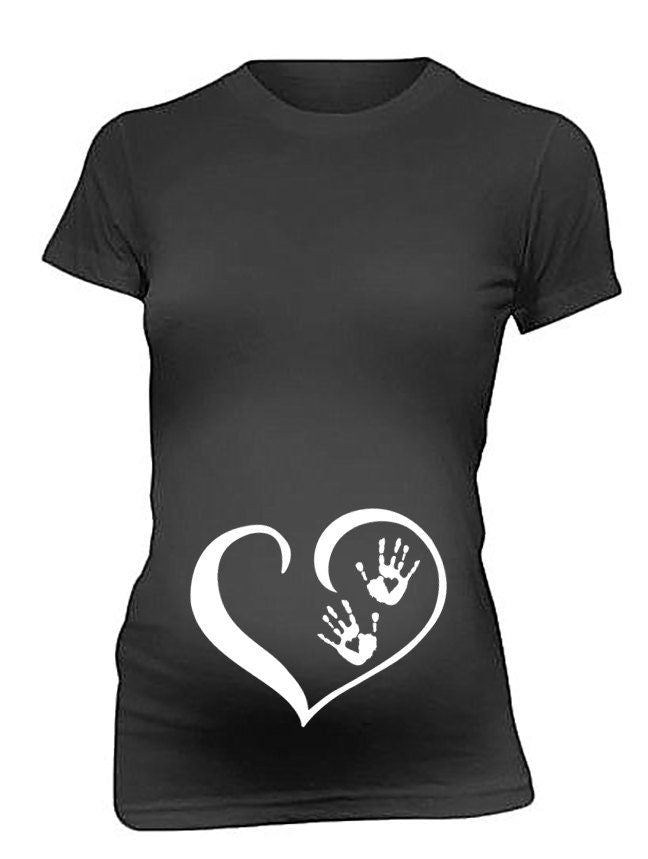 Pregnancy Tee Shirt Cute Heart Baby Hands Maternity T shirt Graphic Tee – Feel-Good Design · Trending Graphic Apparel