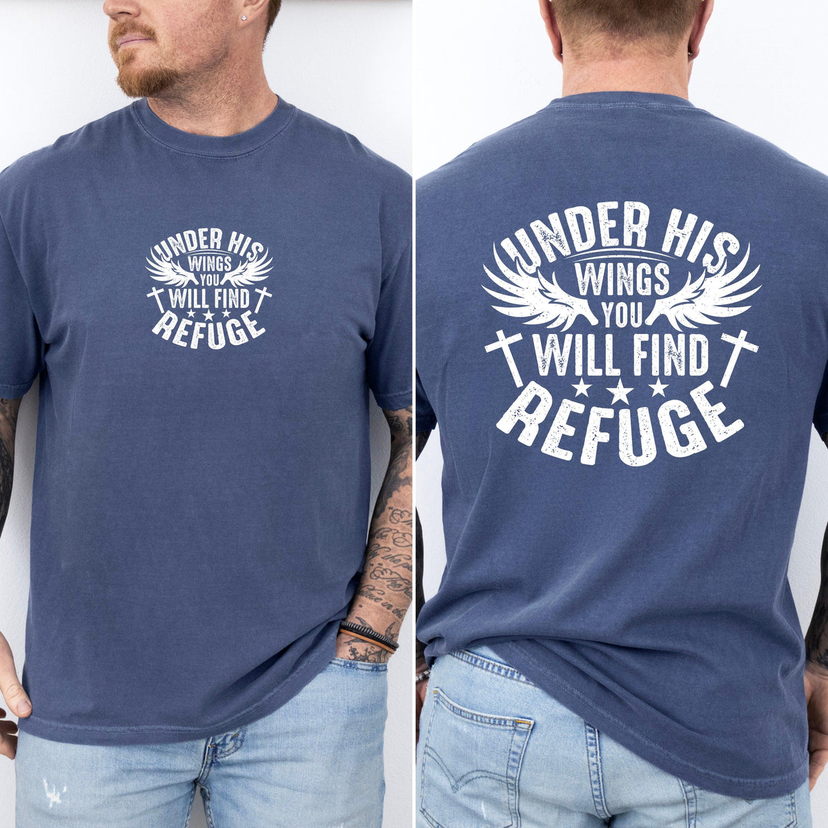 Under His Wings You Will Find Refuge Christian Jesus Gospel Religious Tshirt Comfort Colors Tee Faith Based Apparel Graphic Tee – Warm & Stylish · Must-Have Style