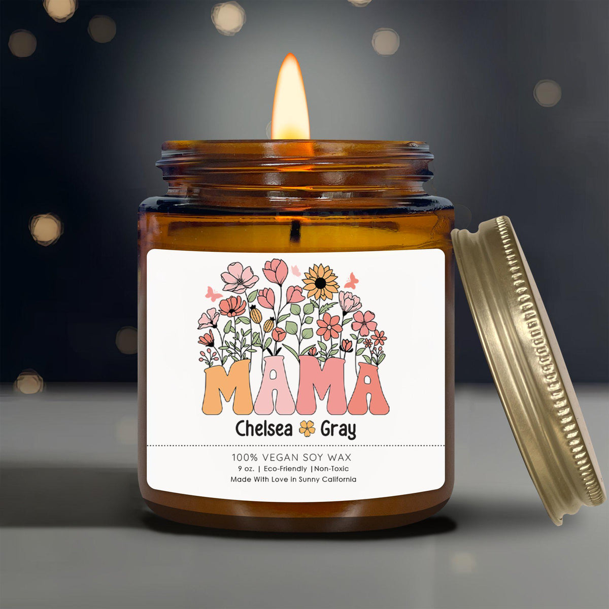 Personalized Mama Candle Best Mom Ever Candle Mama Appreciation Candle Custom Christmas Gift From Kids Wildflower Candle PC 1MOM Graphic Tee – Warm & Stylish · Must-Have Style