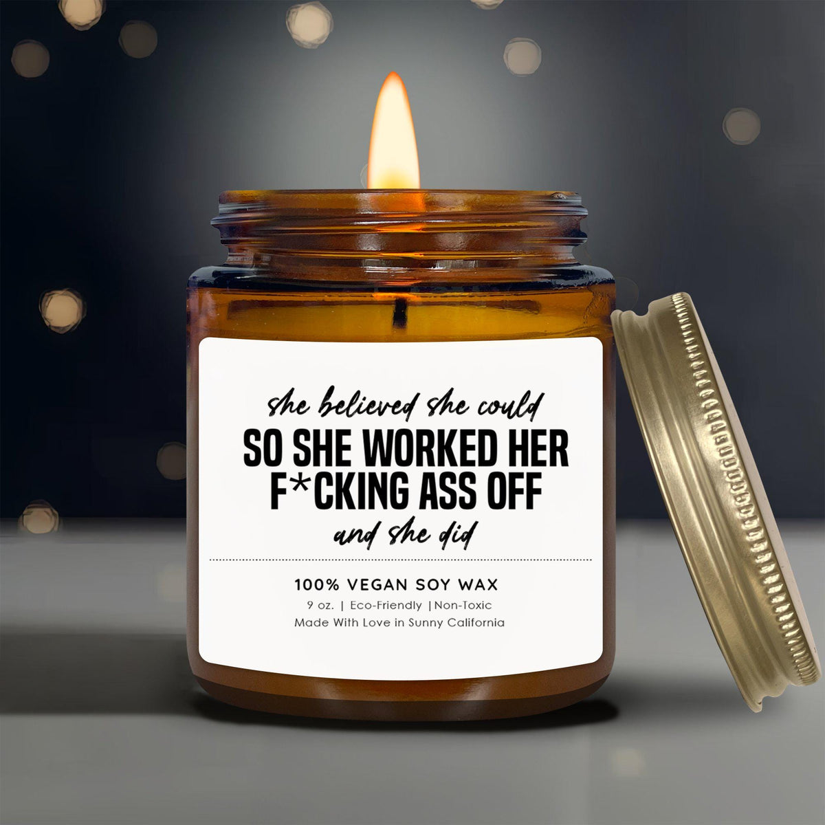 She Believed She Could so She Did Candle Promotion Gift Scented Candles for Her Coworker Gift Graduation Party Candle C 6PRO Graphic Tee – Cozy Vibes · Great Gift For Fans
