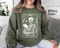 The Reader Tarot Card Sweatshirt Skeleton Reading Sweater Unisex Tarot Card Shirt Book Lover Gift Bookish Gift Tarot Lover Gift Sweatshirt – Aesthetic Look · Perfect For Daily Wear