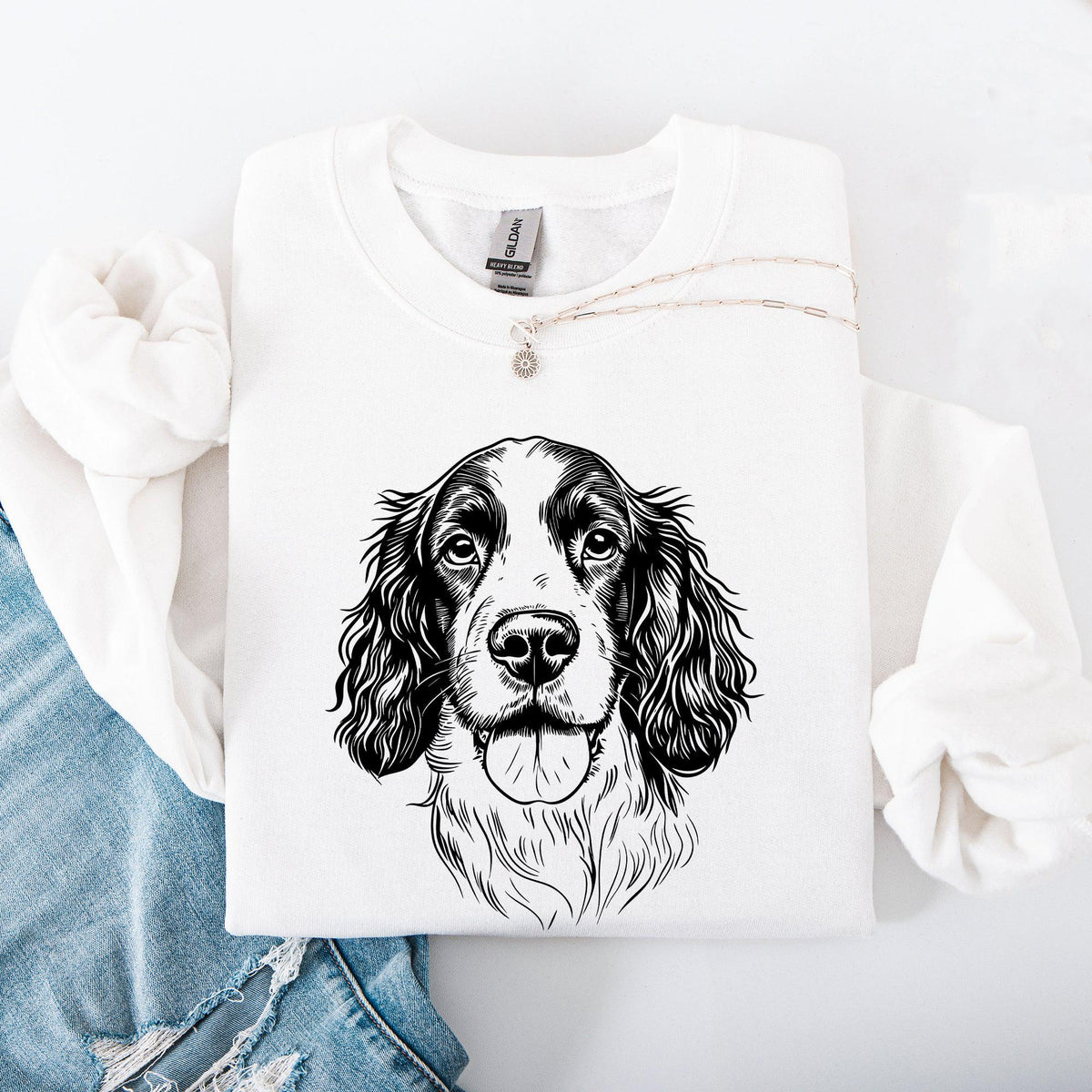Springer Spaniel Pet Dog Breed Sweatshirt Animal Lover Sweater Crewneck Crew Neck Sweatshirt – Aesthetic Look · Great Gift For Fans