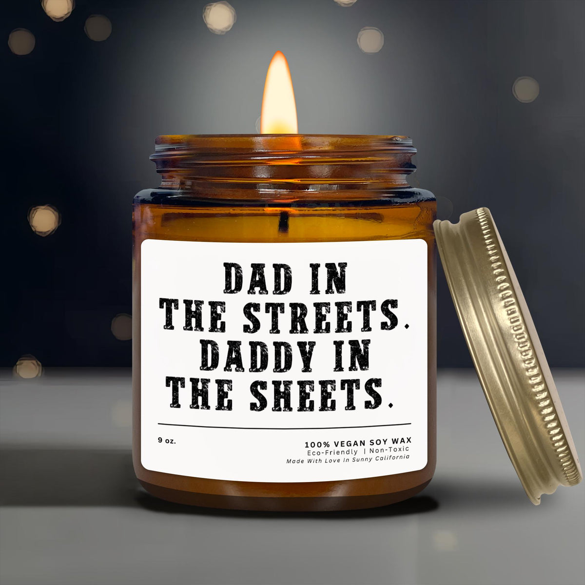 Valentine39s Day Candle Dad in the Streets Daddy in the Sheets Eco Friendly Soy Wax Funny Gift for Him Unique Home Decor 9 oz Graphic Tee – Everyday Comfort · Top Pick For Any Outfit