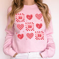 XOXO Valentine39s Day Checkered Retro Love Hearts Sweatshirt Crewneck Crew Neck Sweater Cupid Sweatshirt – Cozy Vibes · Trending Graphic Apparel