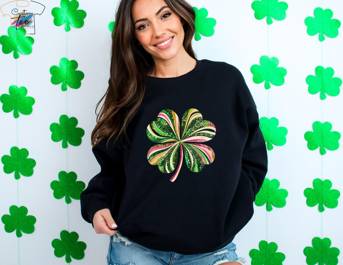 Shamrock Sweatshirt Lucky Sweatshirt Irish Shirt Womens Shenanigans Sweatshirt St Patricks Day Sweatshirt for Women Four Leaf Clover Sweatshirt – Warm & Stylish · High-Quality Print