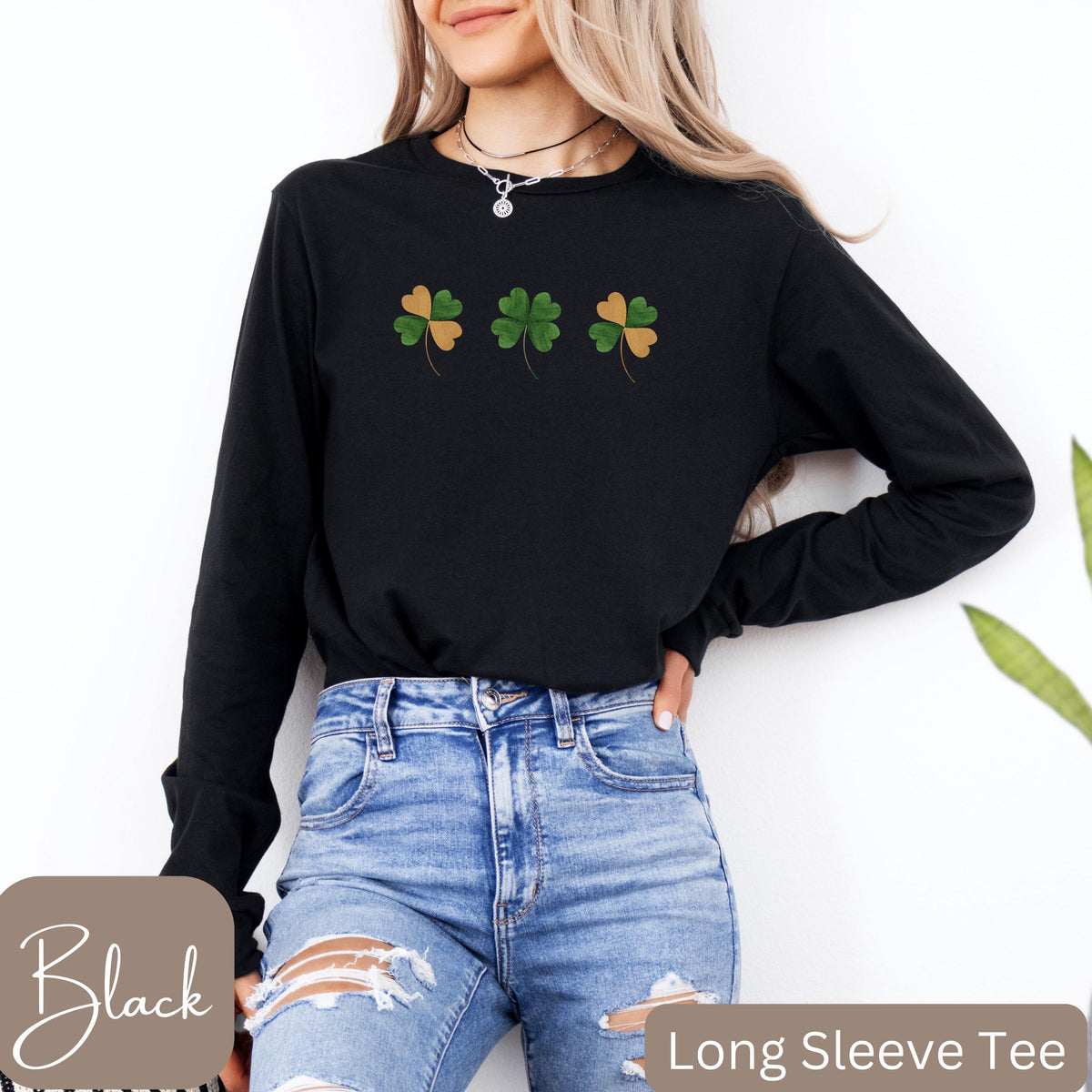 St Patricks Day Long Sleeve TShirt Shamrock TShirt Simple St Patricks Shirt Long Sleeve Shamrock Clover Shirt Minimalist St Patricks Graphic Tee – Fan Favorite · High-Quality Print