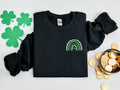 Shamrock Rainbow Embroidered Sweatshirt St Patricks Day Lucky T Shirt Shamrock Rainbow T shirt Embroidered Clover Sweatshirt Lucky Sweat Sweatshirt – Bold Style · High-Quality Print