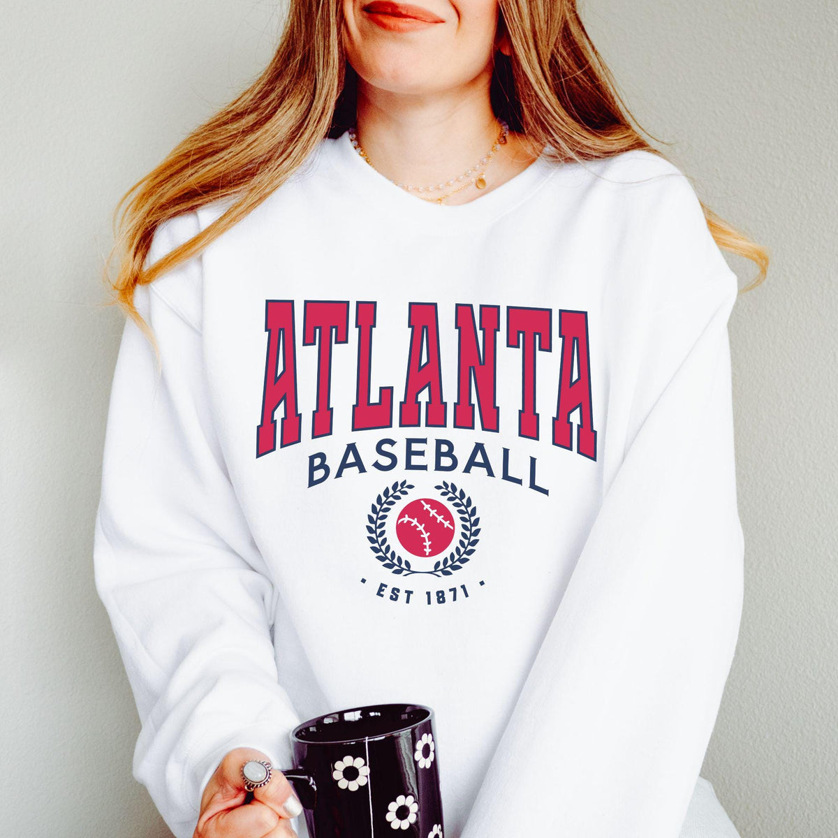 Atlanta Baseball Sweatshirt Brave Baseball Crewneck Pullover Brave Game Day and Tailgate Gear for Brave Fans ATL Brave Fan Gift Sweatshirt – Feel-Good Design · High-Quality Print