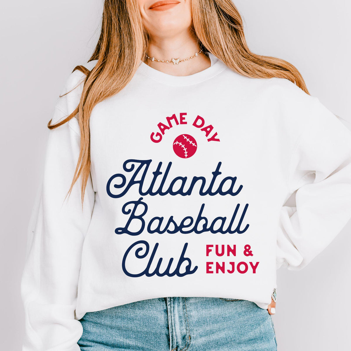 Brave Baseball Sweatshirt Atlanta Baseball Crewneck Brave Tailgate and Game Day Gift for Brave Fans and Baseball Lovers Sweatshirt – Aesthetic Look · Must-Have Style