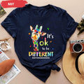 Autism Awareness Its Ok To Be Different Giraffe T Shirt Autism Puzzle Shirt Autism Awareness Support Gift Gift For Autism Mom Dad Graphic Tee – Feel-Good Design · High-Quality Print