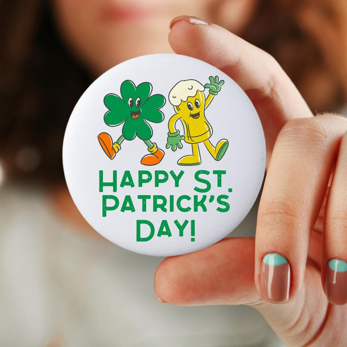 Retro Happy St Patrick39s Day Pin Happy St Paddy39s Day Pin Retro Beer Pin St Patrick39s Day Gift Graphic Tee – Aesthetic Look · Great Gift For Fans