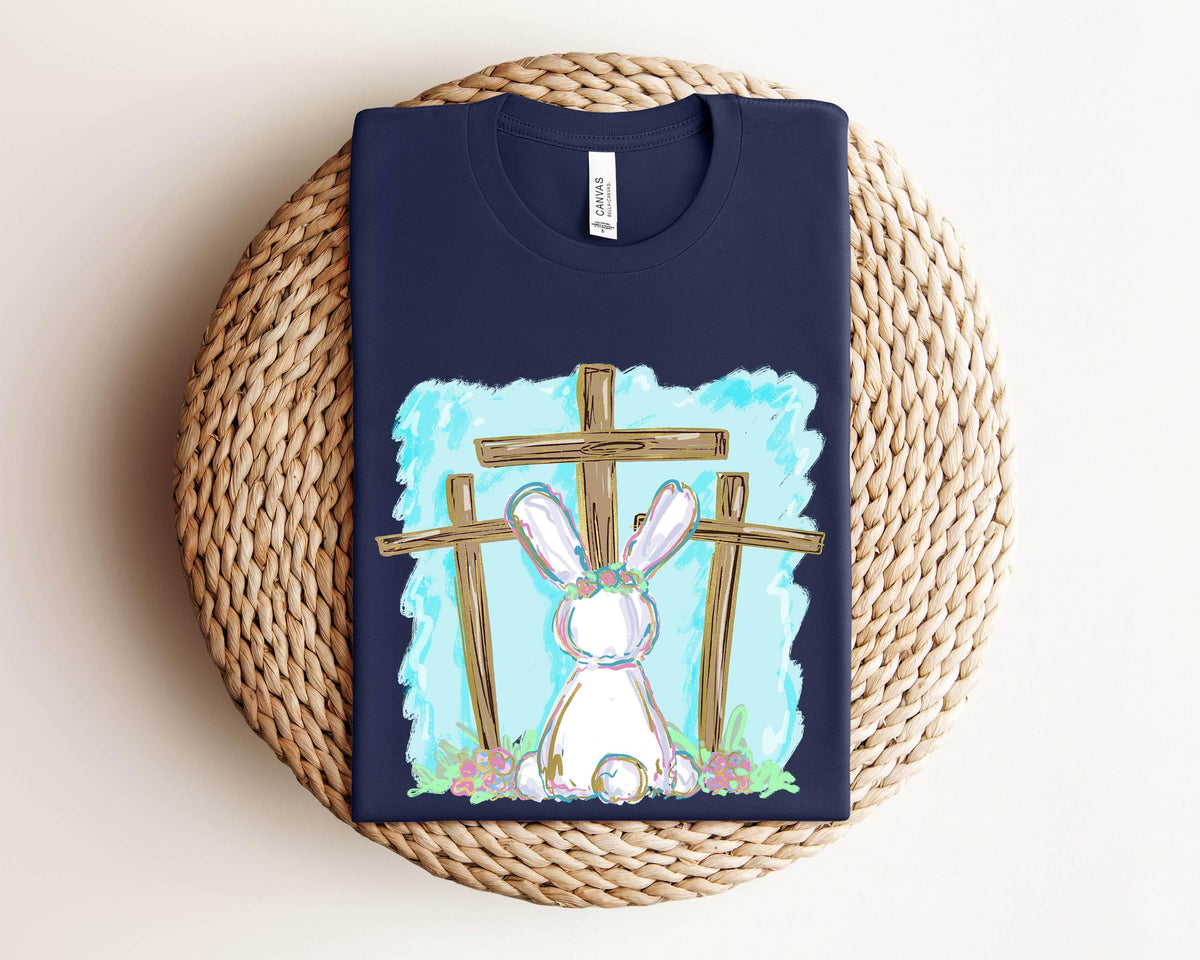 Christian Easter Sweatshirt Bunny Cross Shirt Christian T Shirt Faith Shirt Jesus Sweatshirt Christian Church Shirt Religious Gift Sweatshirt – Fan Favorite · Perfect For Daily Wear
