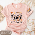 Nini Personalized Shirt Sleeve Writing with Kids Names Boho Style Nini Shirt with Wildflowers Gift for Nini Nini Flower Shirt Boho Nini Graphic Tee – Soft Feel · Top Pick For Any Outfit