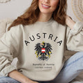 Austria Coat of Arms Crewneck Sweatshirt Austrian Heraldic Eagle Crest Emblem Patriotic Pullover Jumper Austria National Pride Gift Sweatshirt – Aesthetic Look · Perfect For Daily Wear