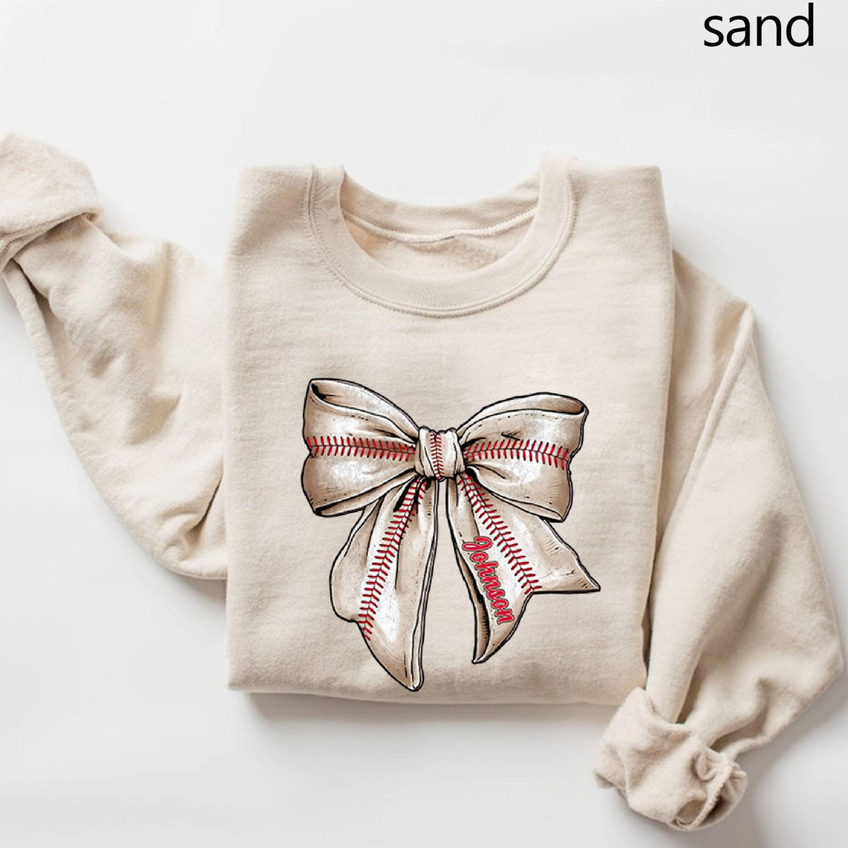 Baseball Mom Shirt With Name Custom Name Coquette Bow Baseball Sweatshirt Personalized Name Vintage Baseball Bow T shirt Game Day Shirt Sweatshirt – Feel-Good Design · High-Quality Print