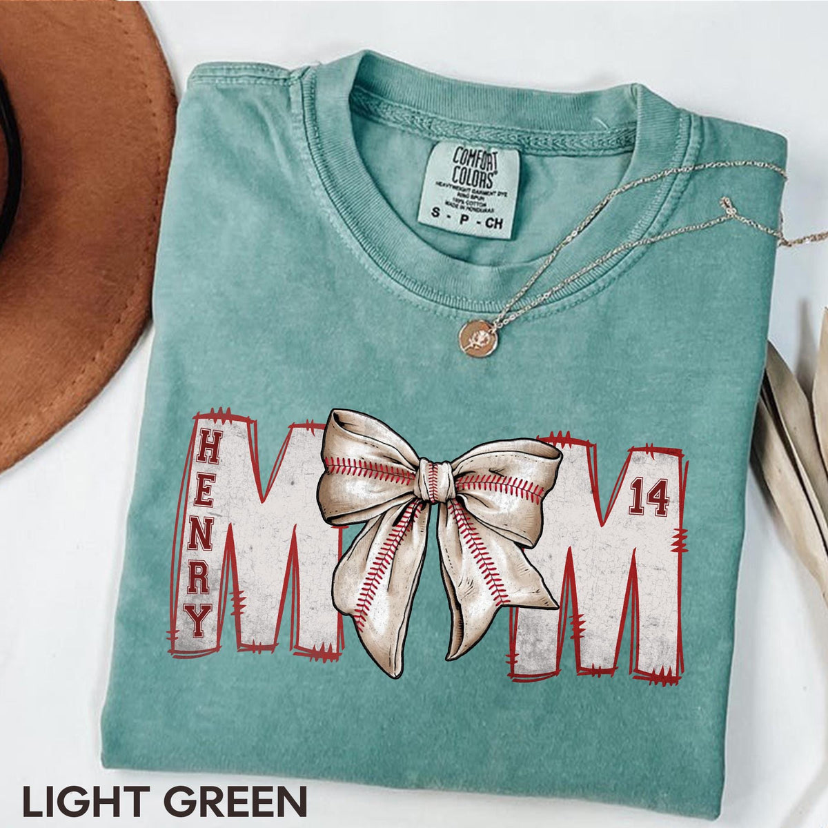 Comfort Colors Custom Name Baseball Mom Shirt Baseball Mom Coquette Bow Sweatshirt Baseball Mom Gift Baseball Mom Shirt Game Day Tee Sweatshirt – Soft Feel · High-Quality Print