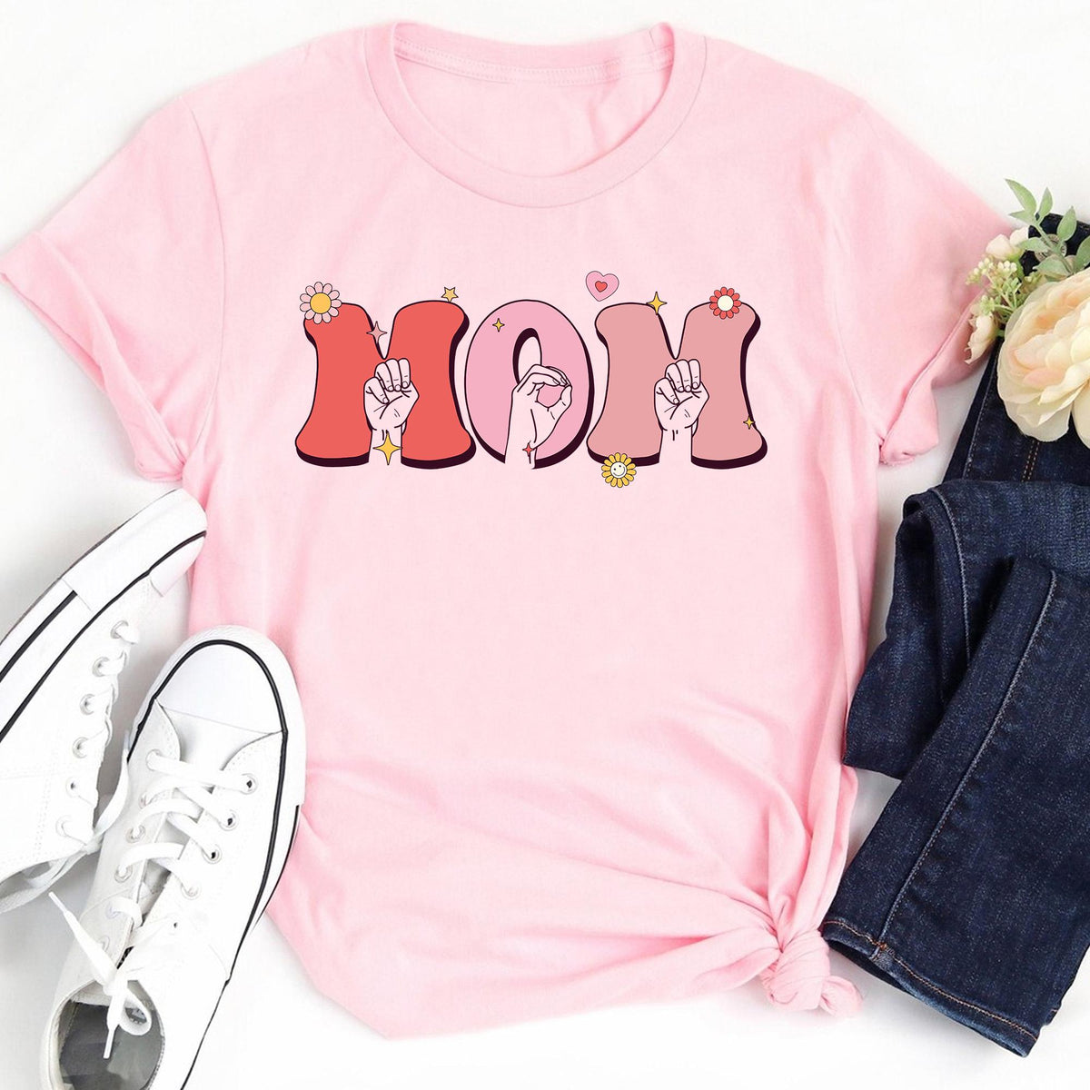 Personalized ASL Shirt for Woman Custom Name American Sign Language Tee Deaf Pride Gift for Mom Grandma Support Deaf Community Shirt Graphic Tee – Warm & Stylish · Great Gift For Fans