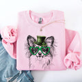 Papillon Adorable Dog St Patrick39s Day Lucky Irish Sweatshirt Crewneck Crew Neck Sweater Sweatshirt – Warm & Stylish · High-Quality Print